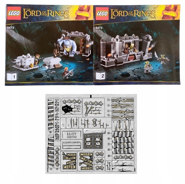 Lego Instrukcja Naklejki The Hobbit The Mines of Moria 9473 2012r.