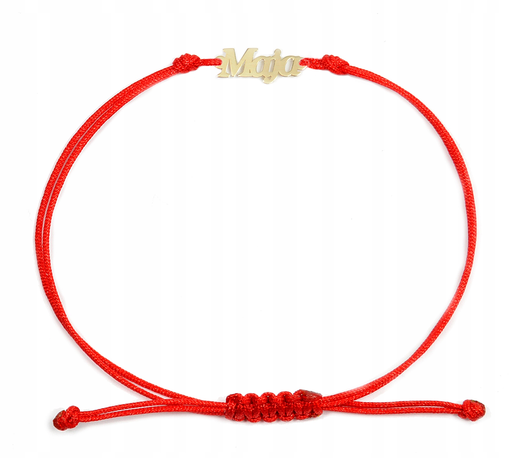 Zlatý náramek na provázku s jménem Mája, ryzost 585