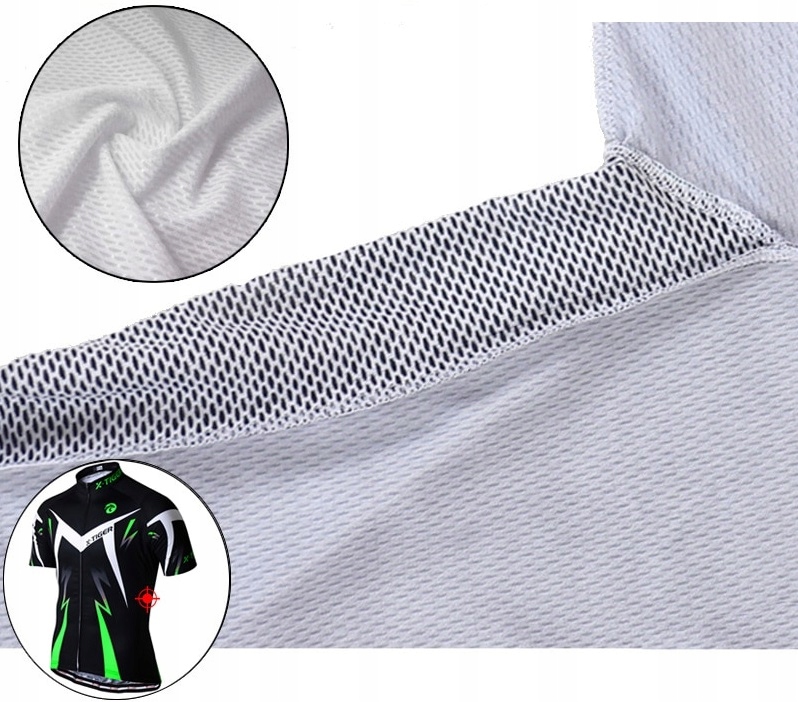 STRÓJ ROWEROWY KOMPLET KOLARSKI SPODENKI ŻELOWE KOSZULKA XL X-TIGER ZIELON Zawartość kompletu koszulka z krótkim rękawem krótkie spodnie