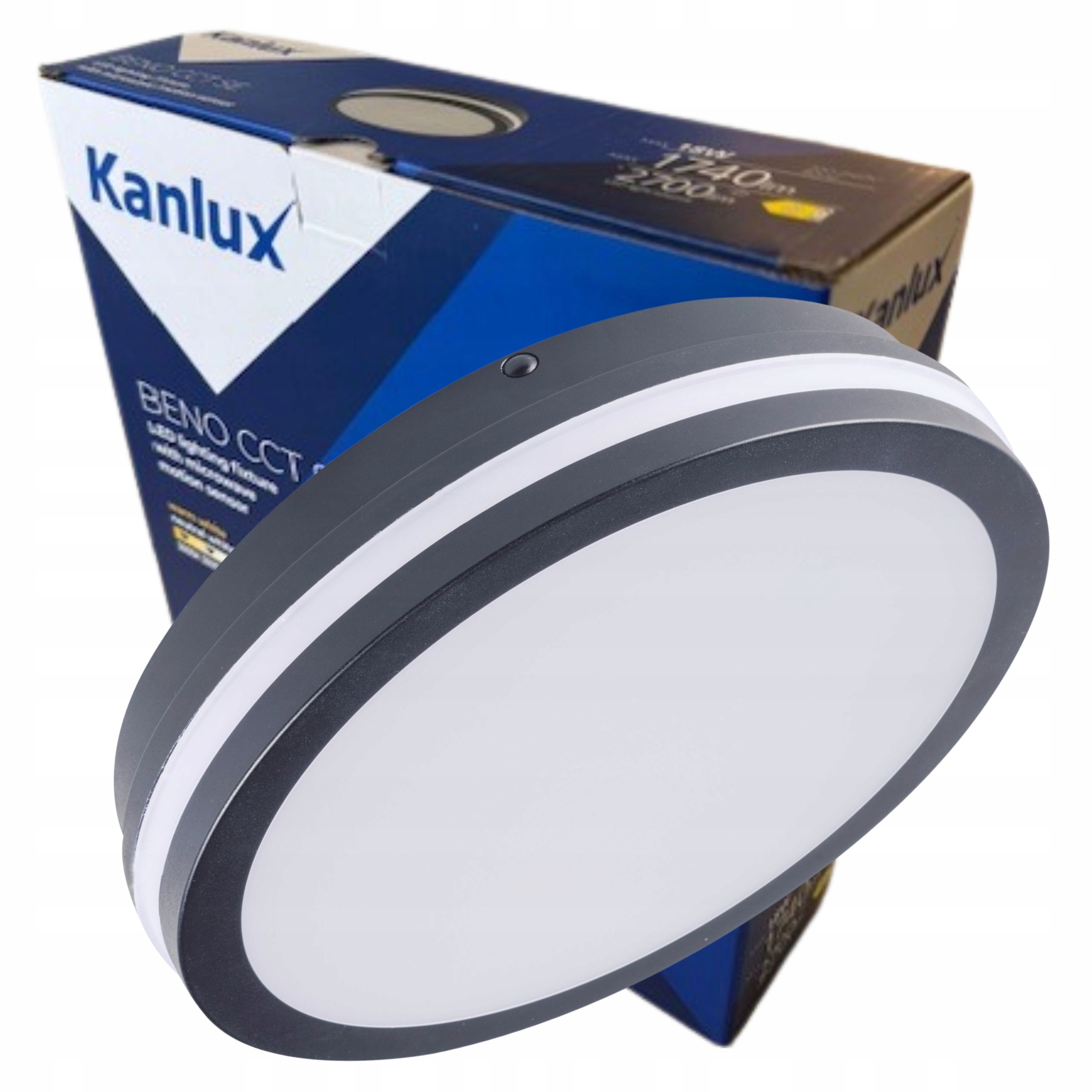 Kanlux plafon Led Beno 24-30W Cct-o G grafit IP65 śr.26cm