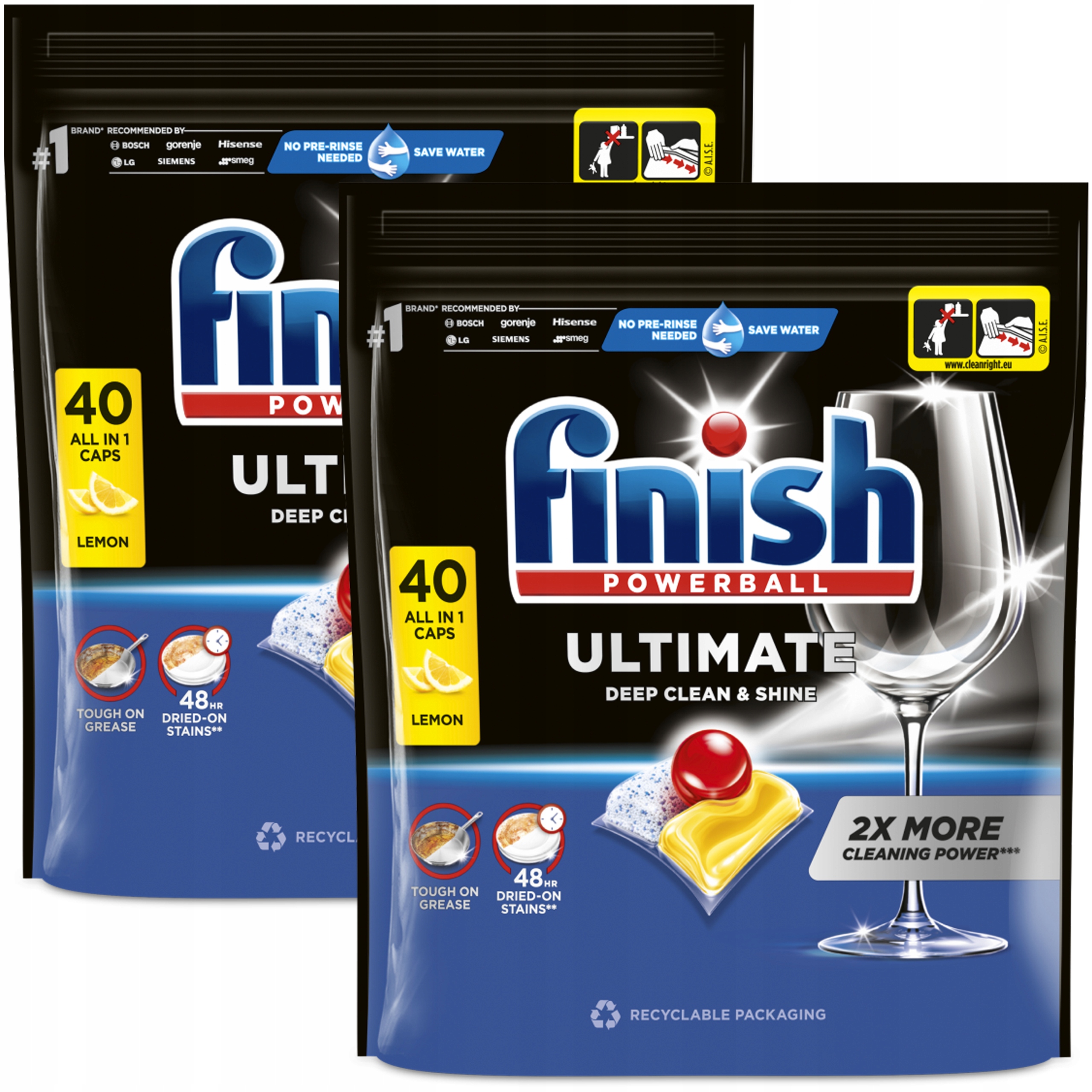 Levně Kapsle do myčky Finish Powerball Ultimate 80ks All in One Citronové