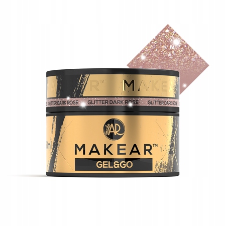 Makear Żel Budujący Glitter Dark Rose Gel&Go 50ml, GG27