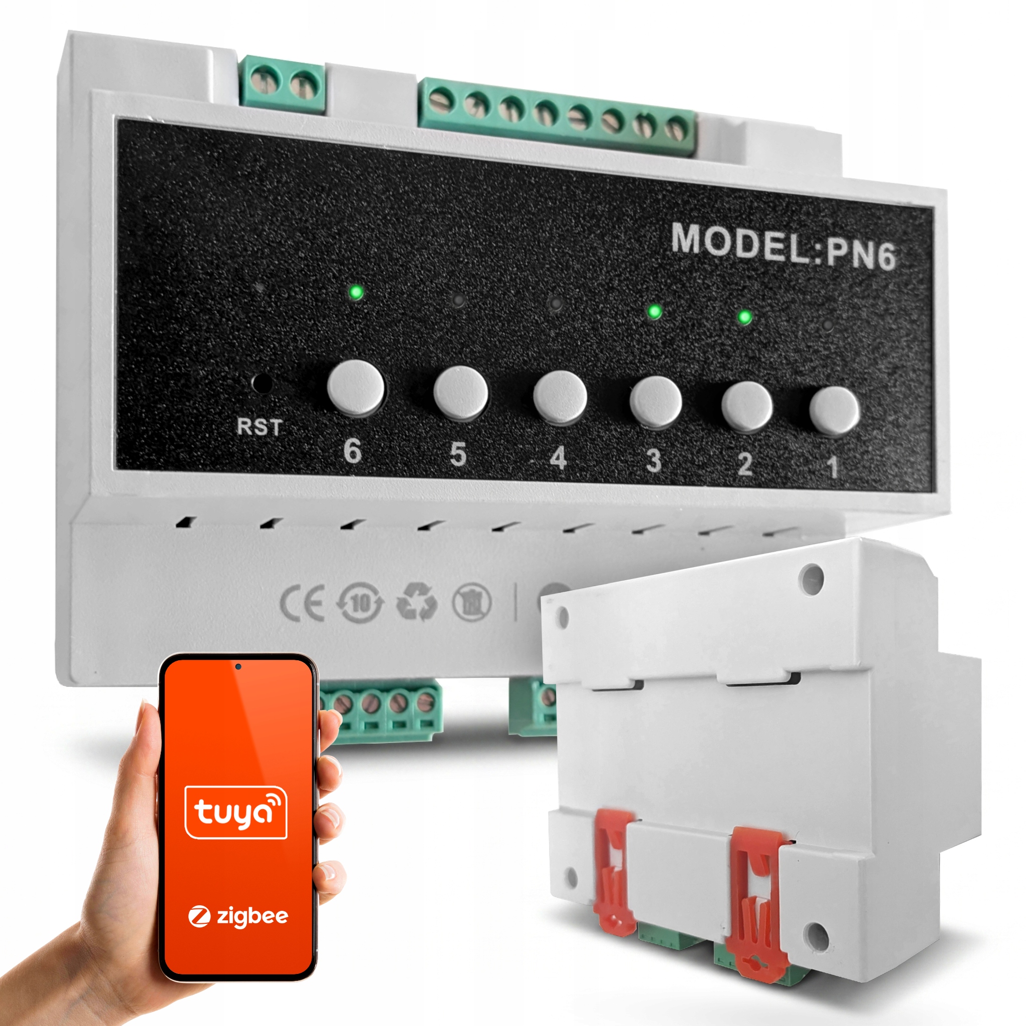 Elektrický relé Ovládač 6 kanálov 16A 230V Smart Home Zigbee Tuya