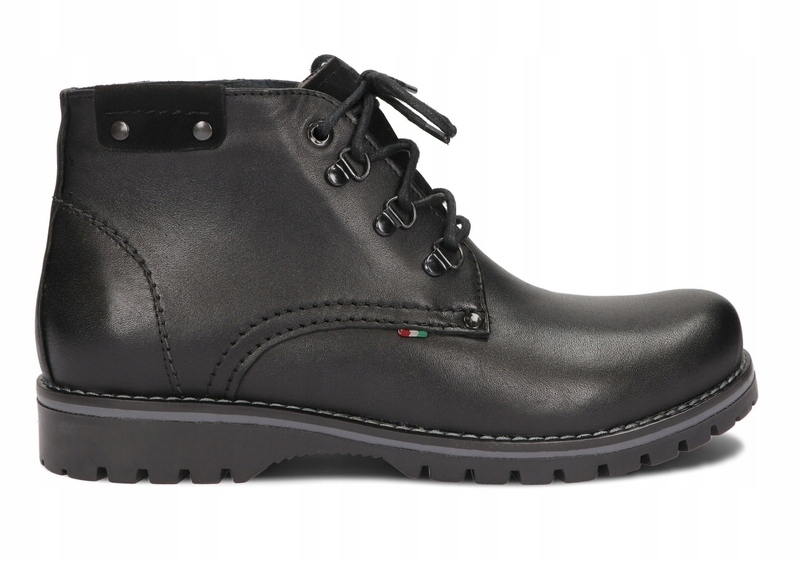 

Trzewiki Zimowe Kozaki Męskie Skóra 359 Czarny 46