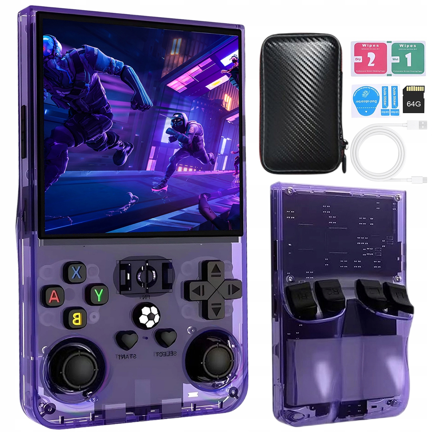 Konsola R36MAX Mini Przenośna Mobilna Do Gier Retro 18000 Gry Linux 64G