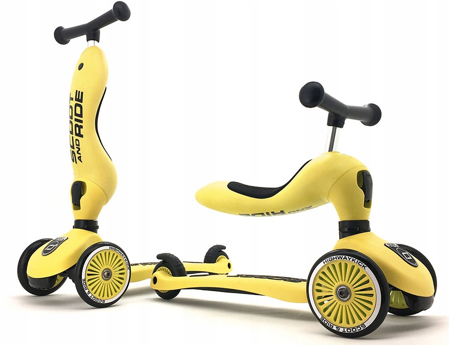 

Lemon hulajnoga jeździk 2w1 żółta Scootandride 1+