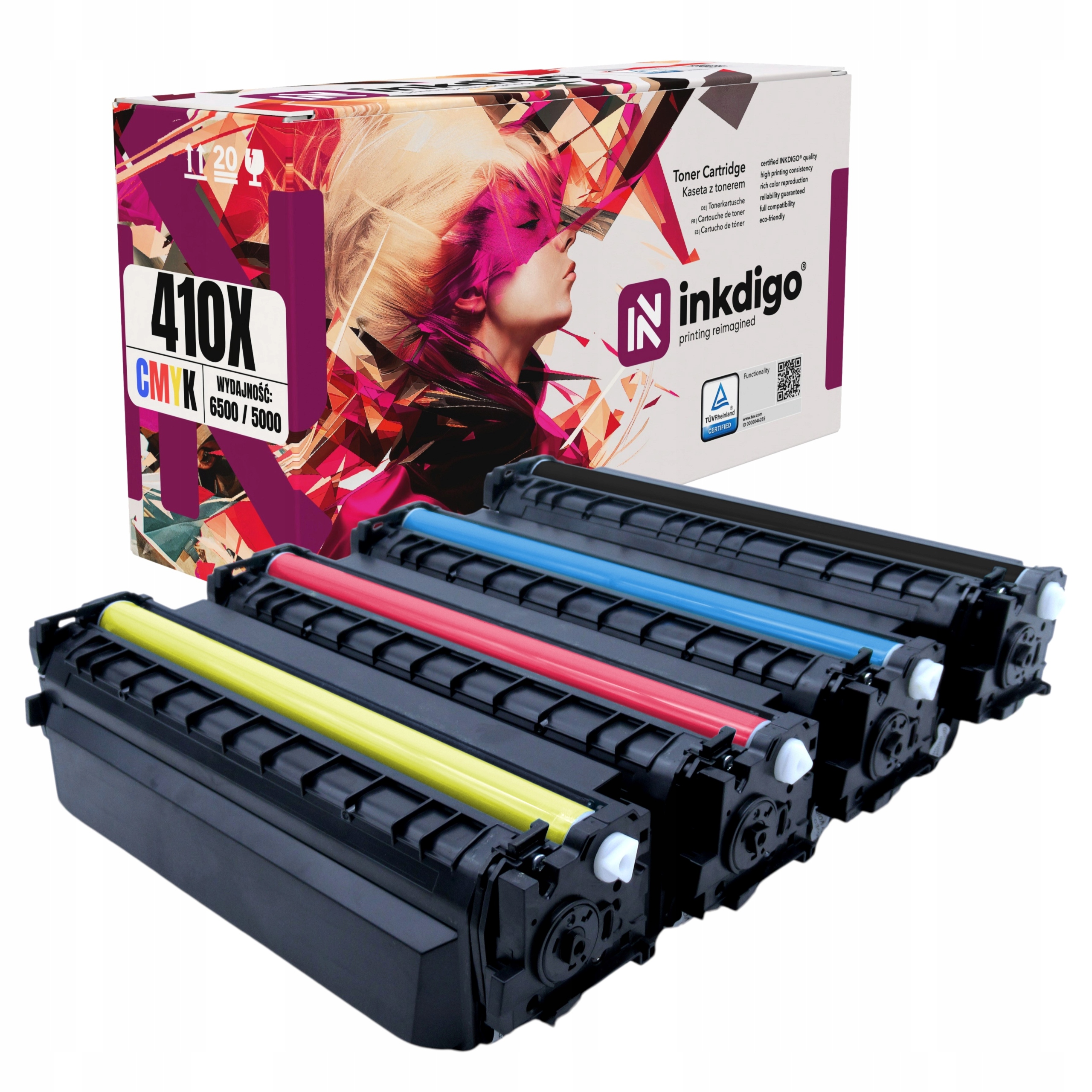 4x toner 410a xl 410x do drukarki hp color laserjet pro mfp m477fdn m477fnw