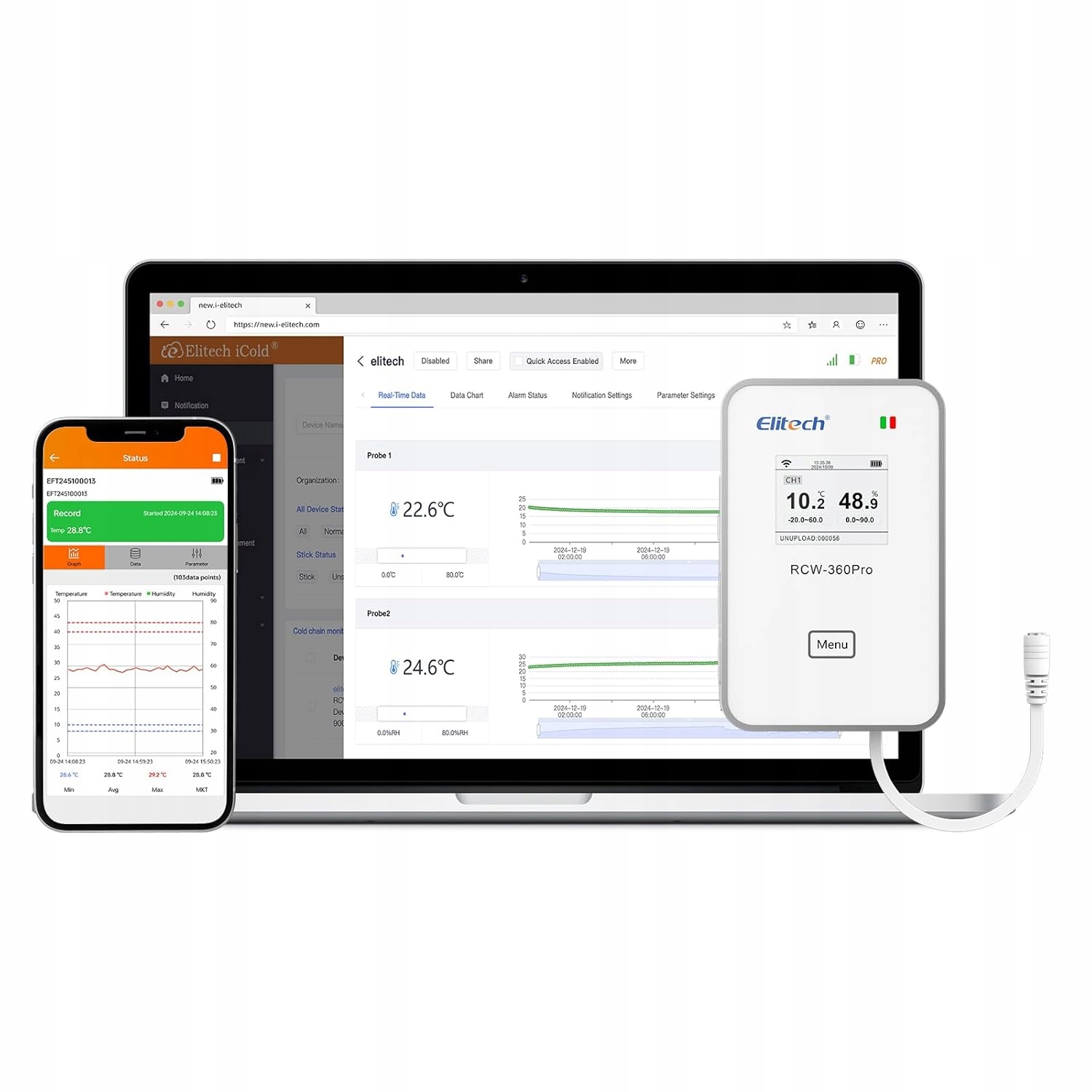Termohygrometr záznamník teploty 4G Elitech bezdrátový monitoring