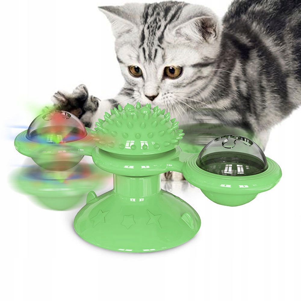 

Obrotowa zabawka wiatrak dla kota Zielony kolor