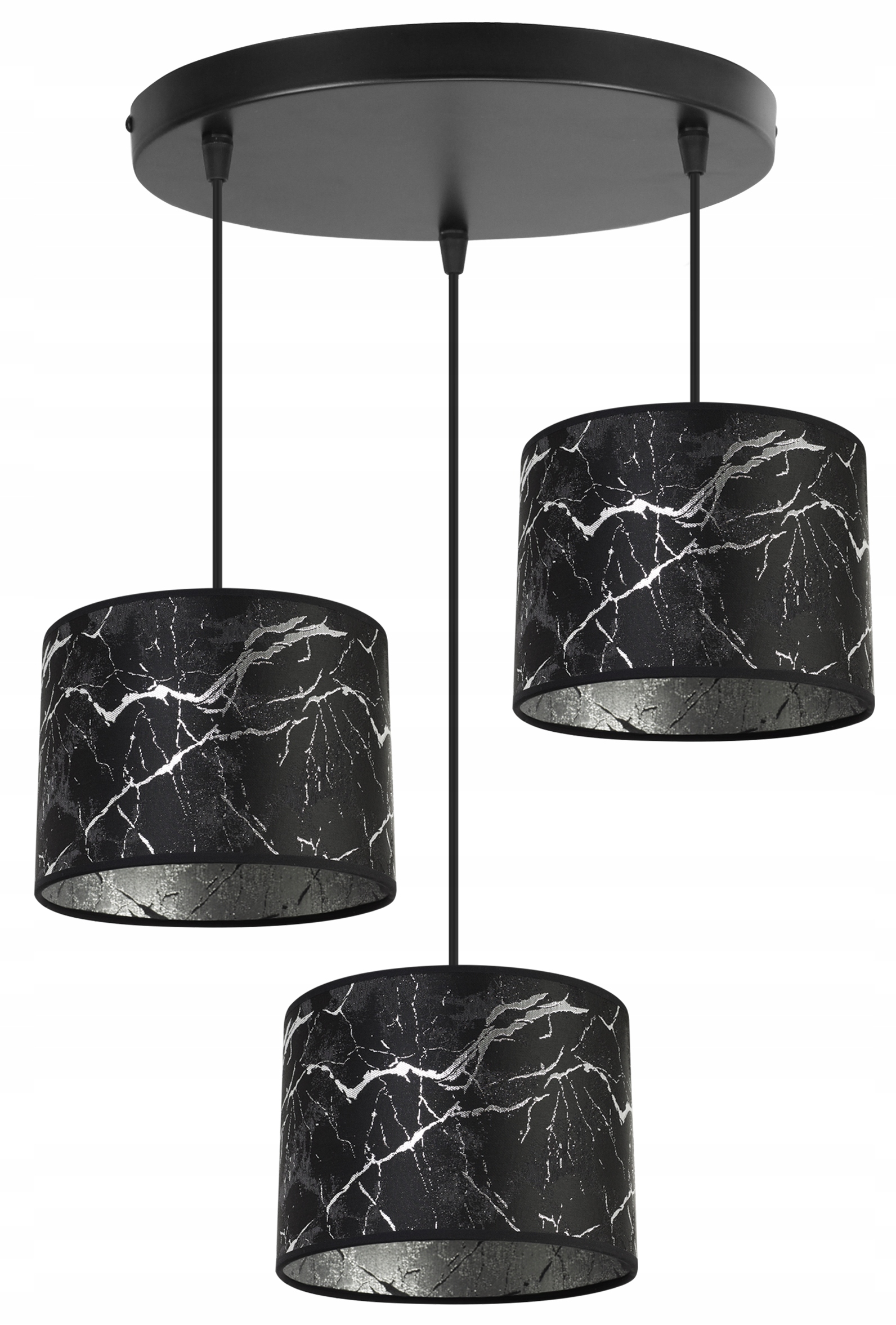 Závěsné Stropní Svítidlo Lustr Trojitý Glamour Stříbro Elegantní