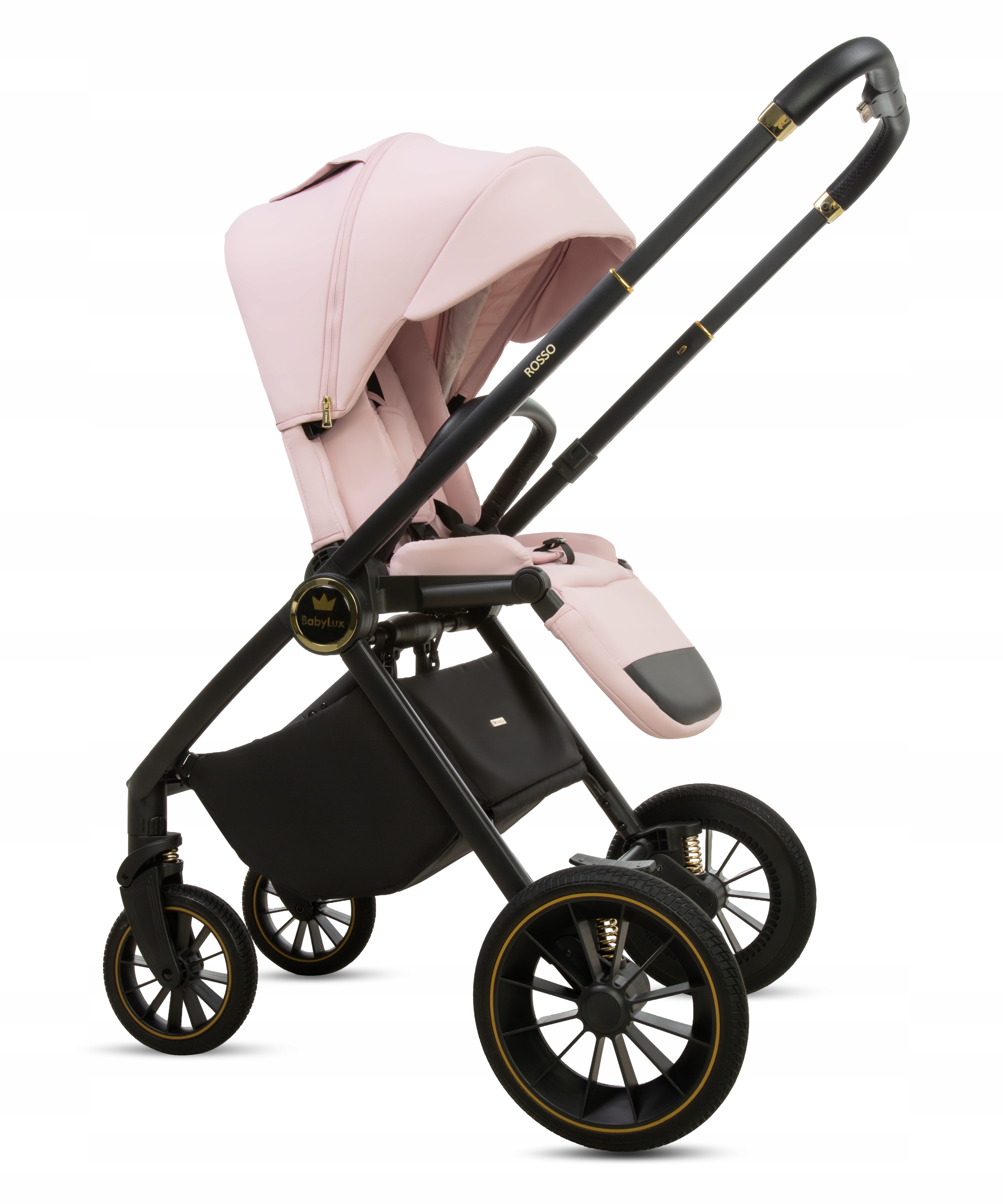 Detský kočík 2v1 BabyLux ROSSO Kočík Gondola ľahký skladací PINK Model ROSSO