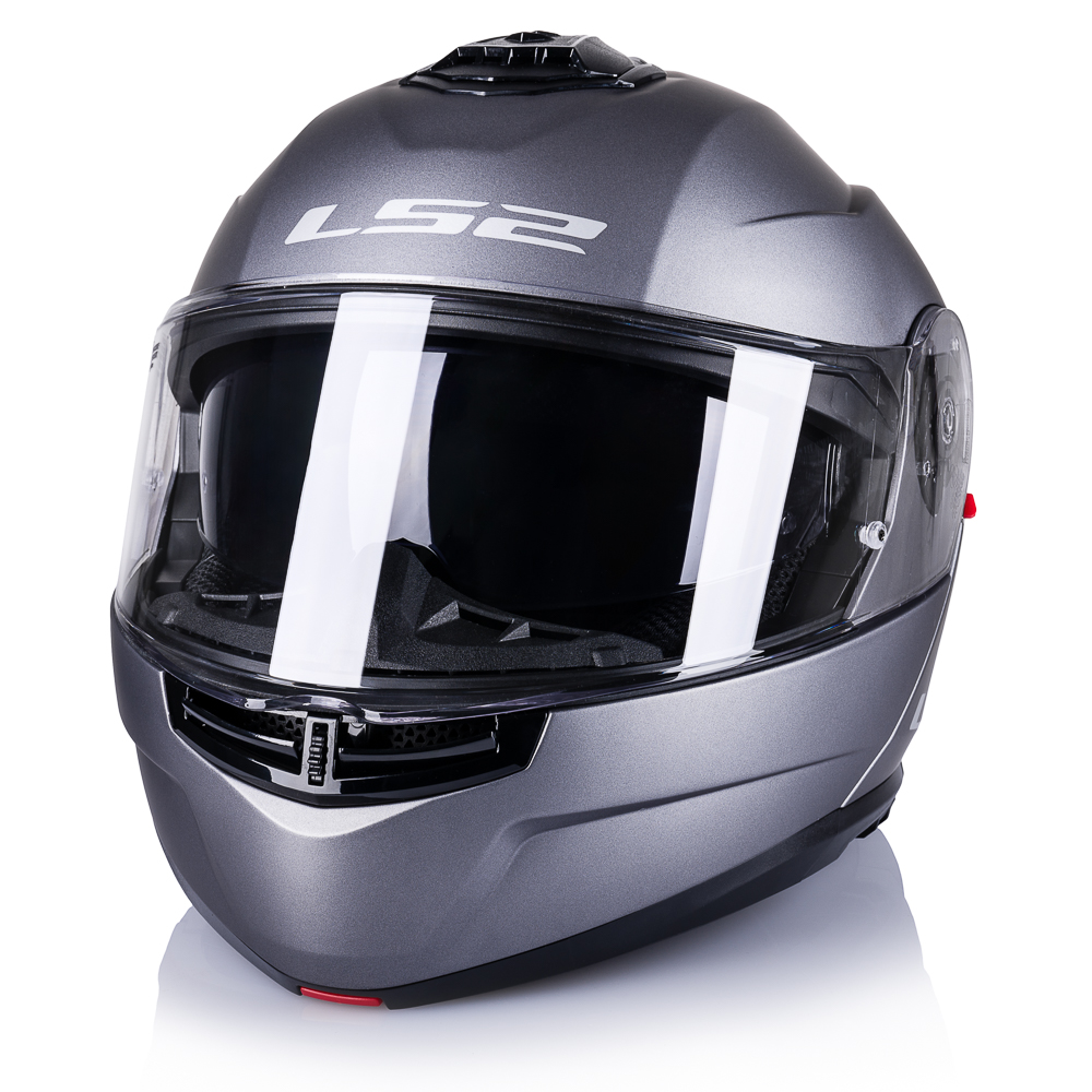 LS2 KASK MOTOCYKLOWY SZCZĘKOWY Z BLENDĄ FF908 STROBE II SOLID MAT TITAN L Rozmiar L