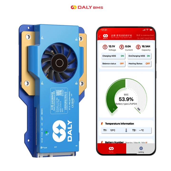 Smart Bms 4S-8S 400A 1A Aktivní vyvažovač LiFePO4 Li-ion Can RS485 Daly
