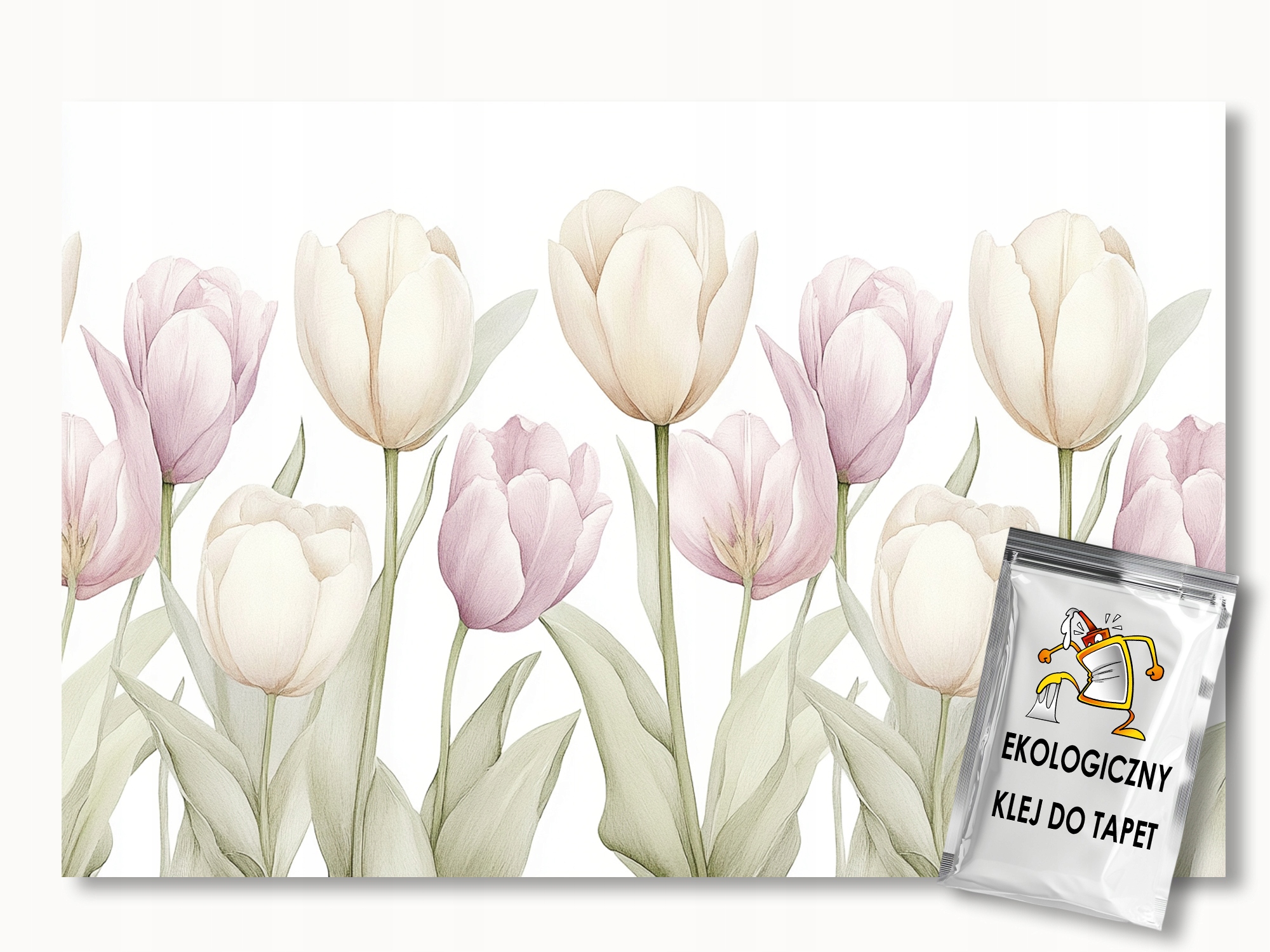 Fototapeta Flizelina Grafika Příroda Béžová Růžová Květy Tulipány 300x250 155g