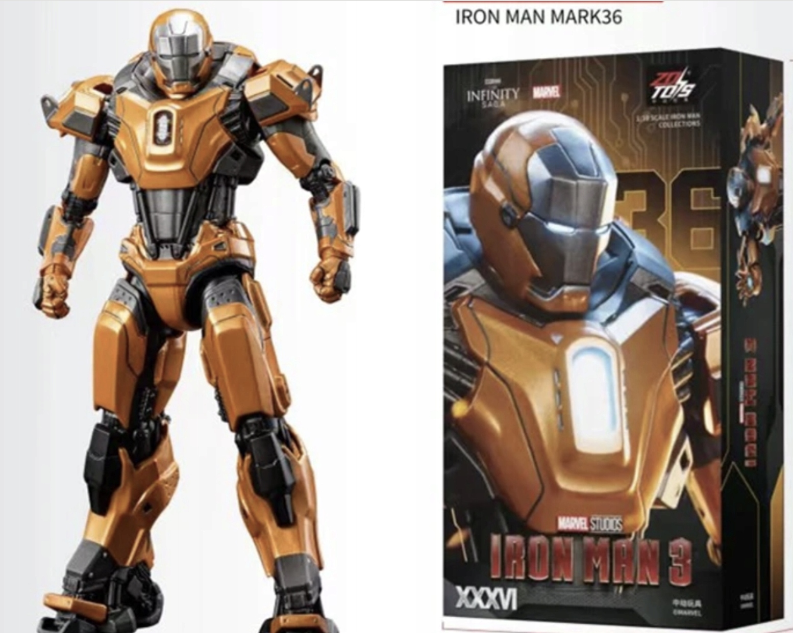 Pohyblivá figurka Iron Man Mk36 XXV Peacemaker 18 cm Marvel Zd Toys Originál