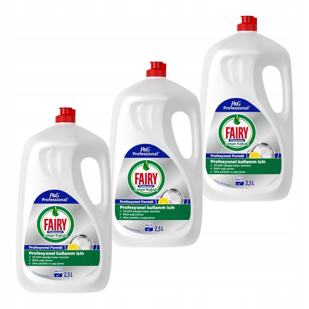 Levně Účinný prostředek na mytí nádobí Fairy citron, velká láhev, sada 3 x 2500 ml