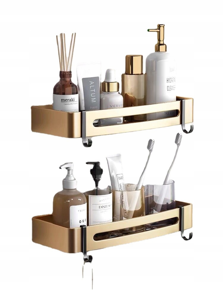 Koupelnová police bez vrtání 2ks do zlatého lepidla