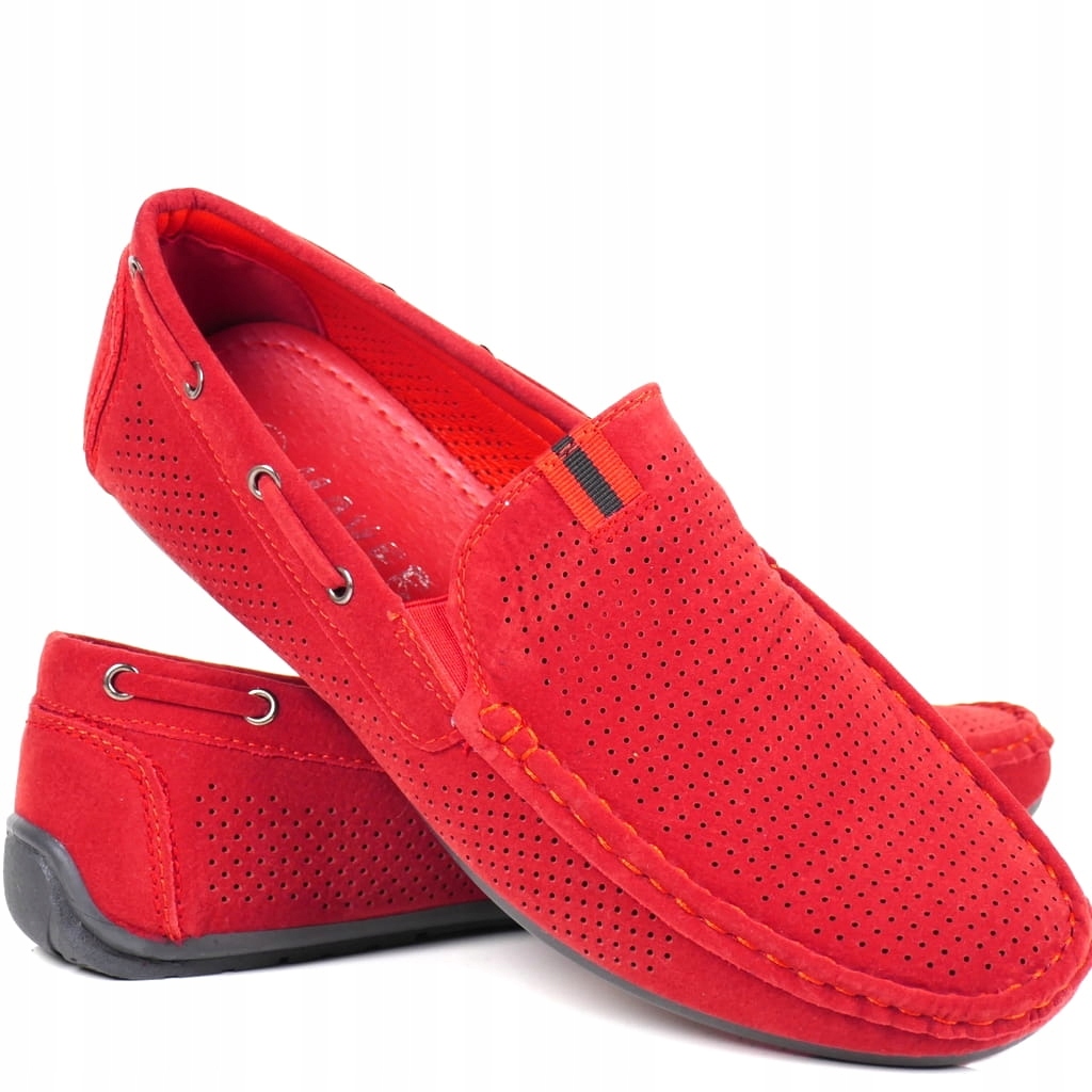 Červené Mokasíny, Semišové Boty Pro Různé Příležitosti, Módní, Lehká Stélka, Kůže