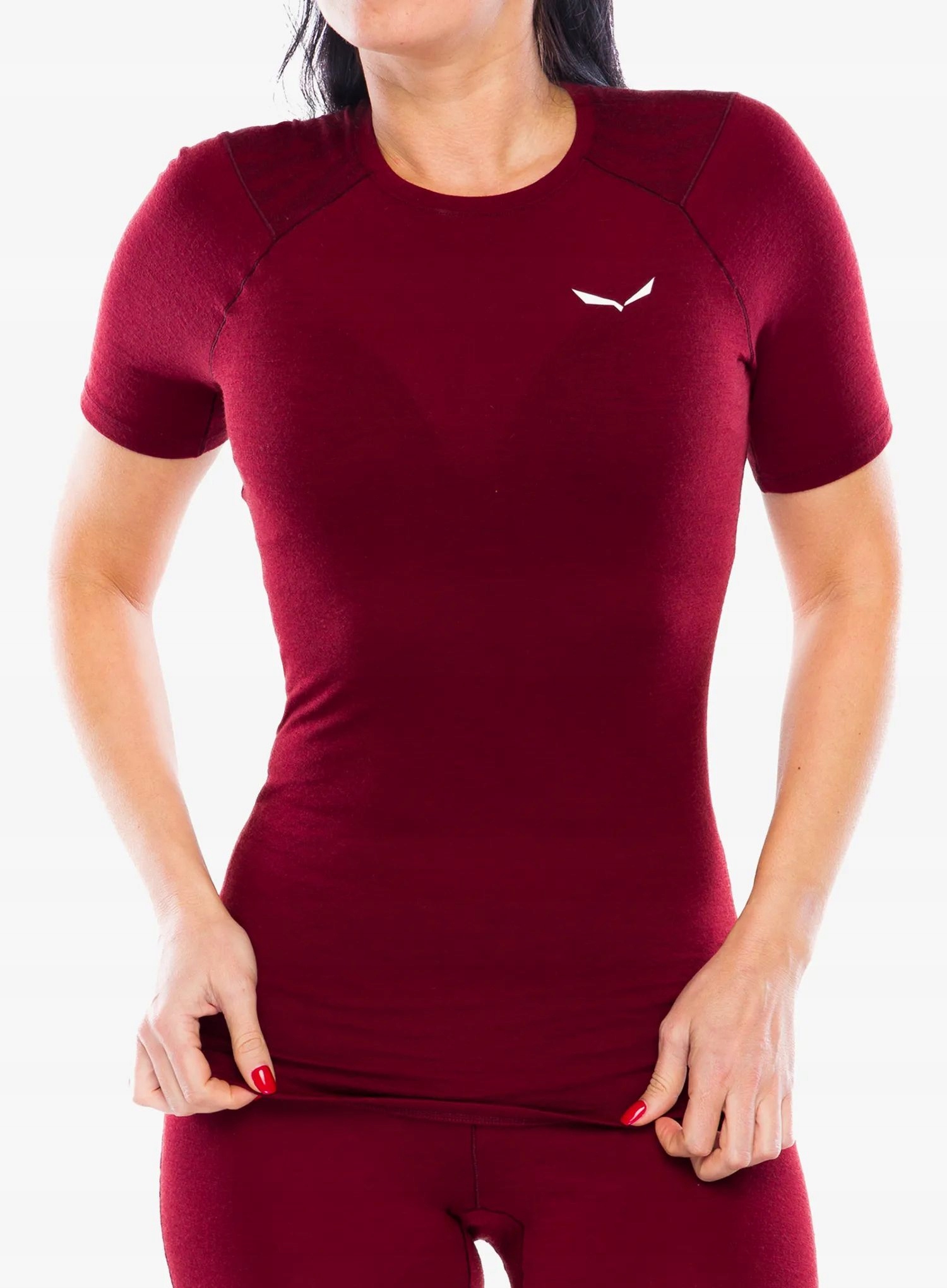 Dámské termoaktivní tričko Salewa Cristallo Warm Amr T-Shirt syrah