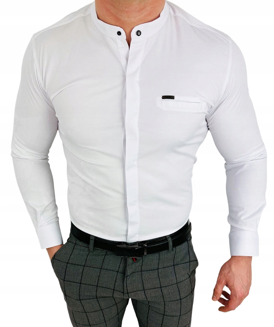 

Koszula meska biala ze stojka slim fit 1961 M