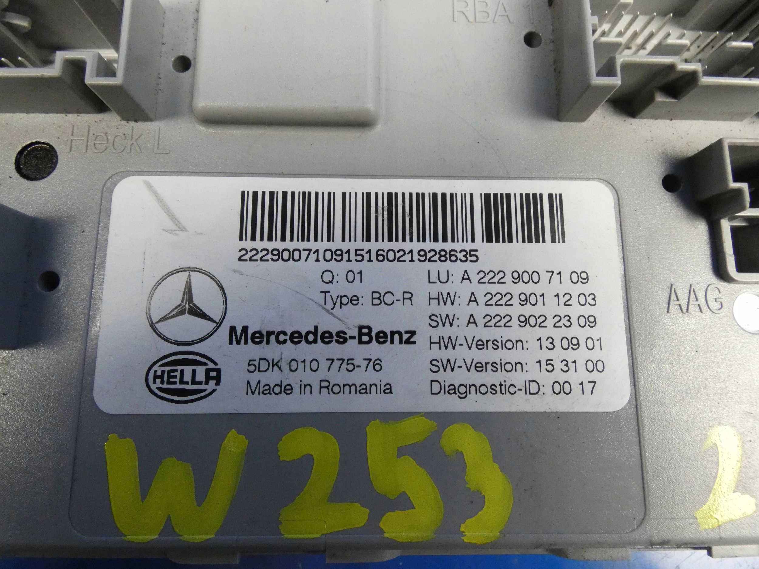 MERCEDES GLC W253 X253 C KLASA W205 W222 module control unit SAM