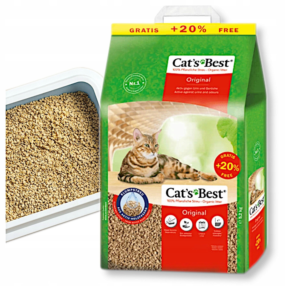 Levně Cats Best Stelivo Ecologické dřevěné hrudkující stelivo pro kočky 2x12l