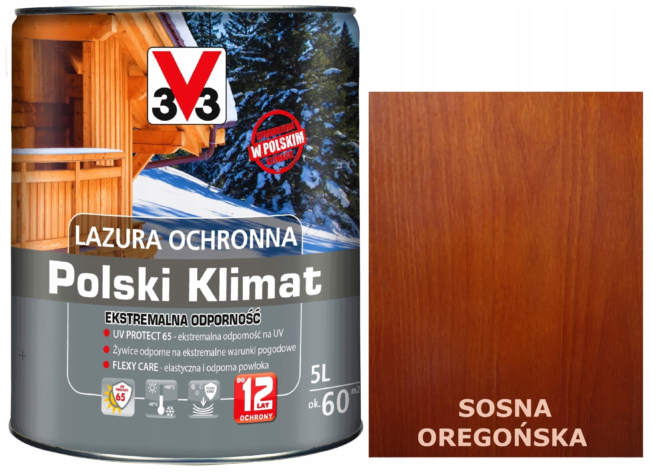 Lazura V33 Polski Klimat 12 LAT Sosna Oregon 5L