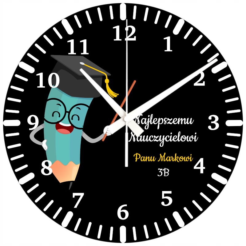 Nástěnné hodiny Personalizovaný Dárek Den učitelů Poděkování 45 cm