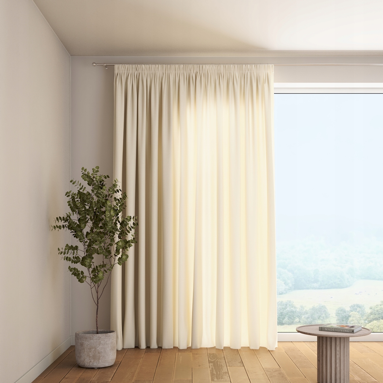 Záves na vlnitej páske 1 ks 130x260 cm biely