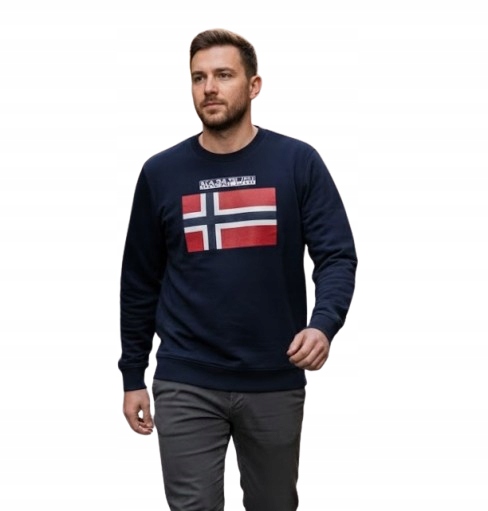 pánská mikina Napapijri modrá, M, krásná