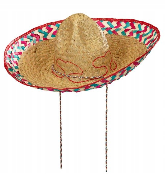 

Sombrero Meksykańskie Naturalne Ze Wzorem 50 CM