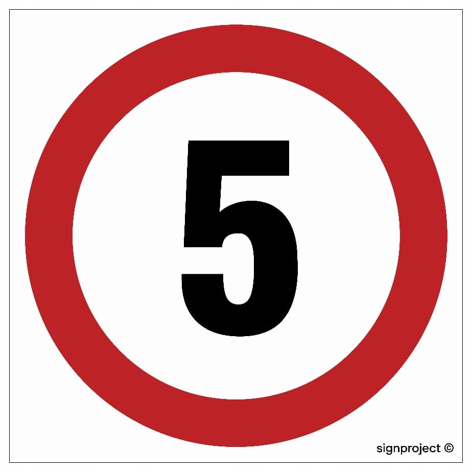 

Ograniczenie prędkości 5 znak drogowy 30X30 Płyta