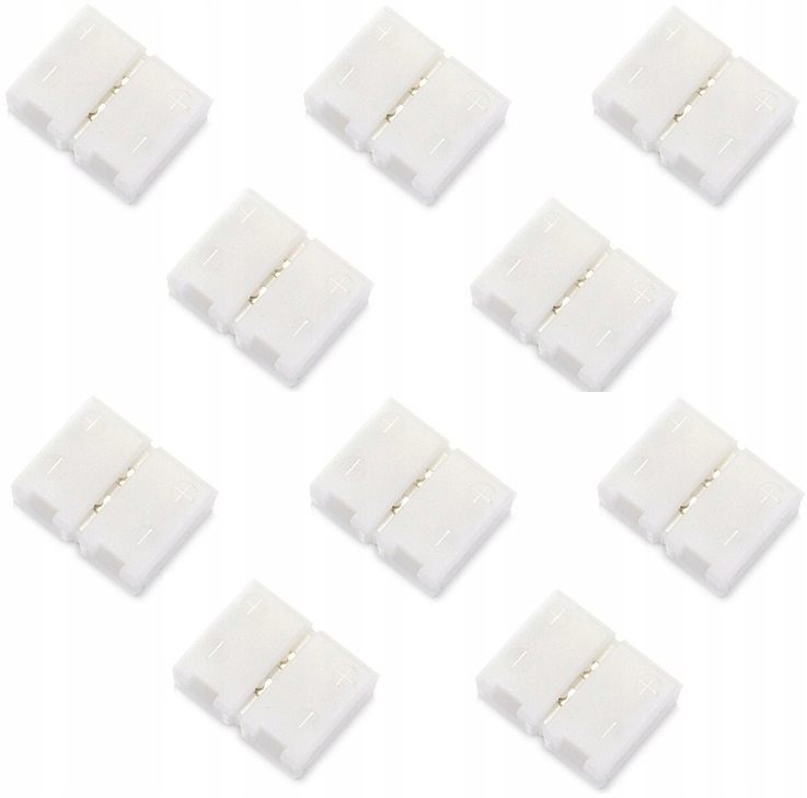 10 X ZŁĄCZKA PODWÓJNA 2 PIN do TAŚM MONO 8mm