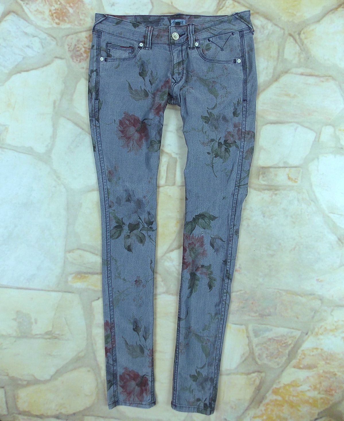 Spodnie dżinsy Tommy Hilfinger rurki kwiaty 28/32 Marka Tommy Hilfiger
