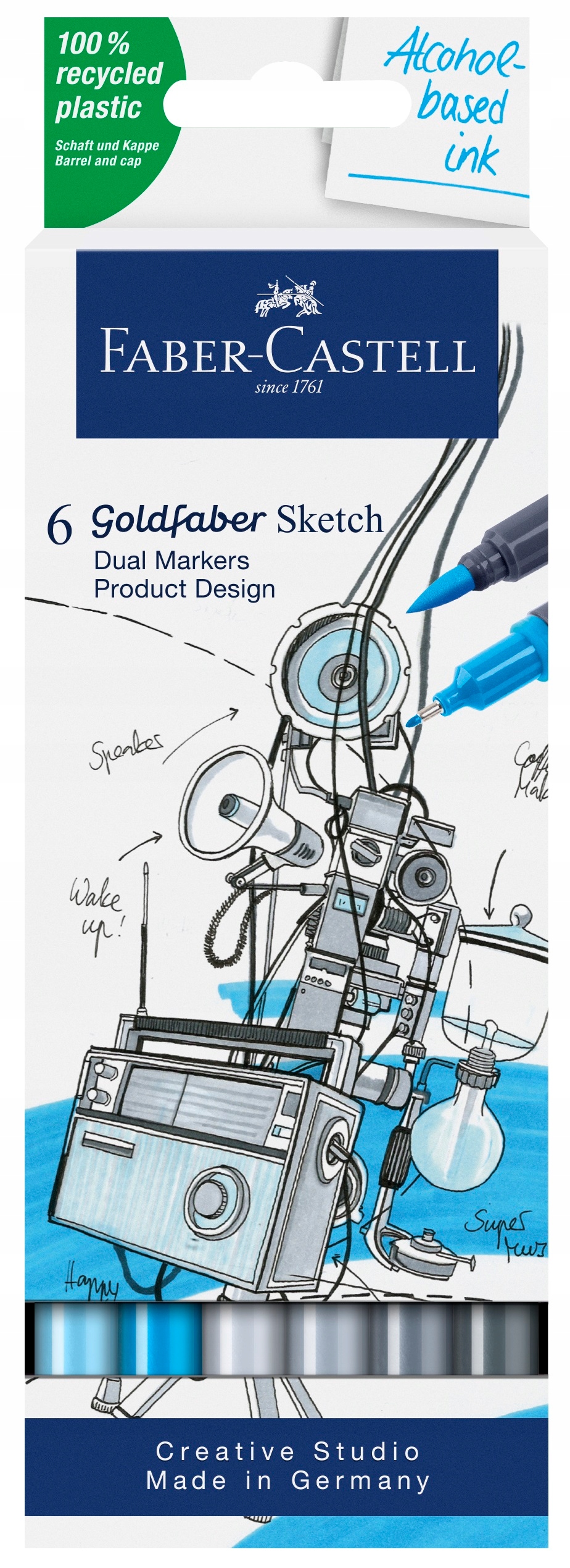 Popisovač Faber-Castell Goldfaber Sketch Dual Marker Product Design sada, 6