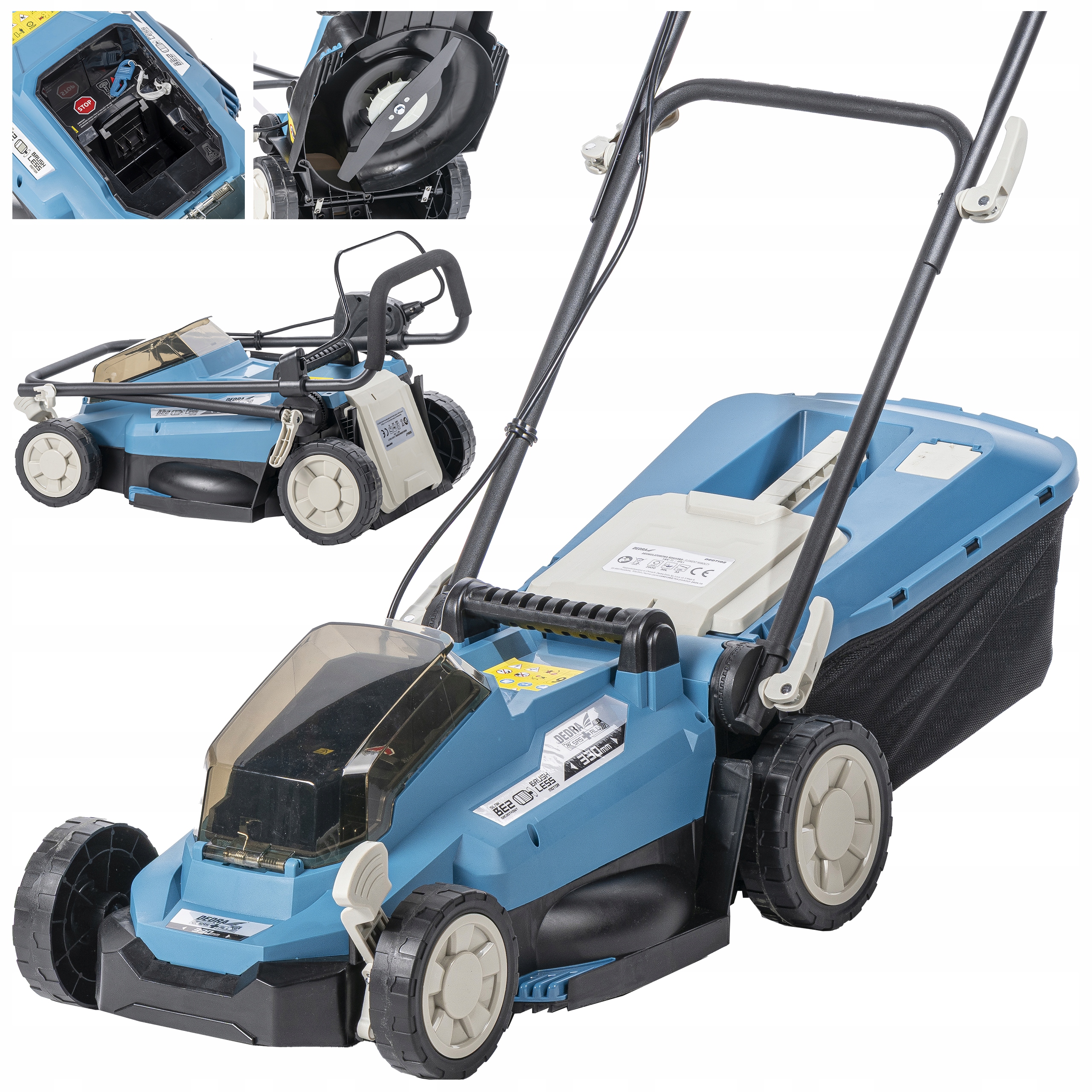 Kosiarka akumulatorowa Dedra 33 cm do trawy Sas+all 18V Indukcyjny kosz 30L