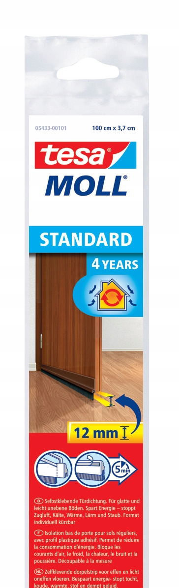 Uszczelka szczotkowa pod drzwi tesa 1m x 37mm brąz