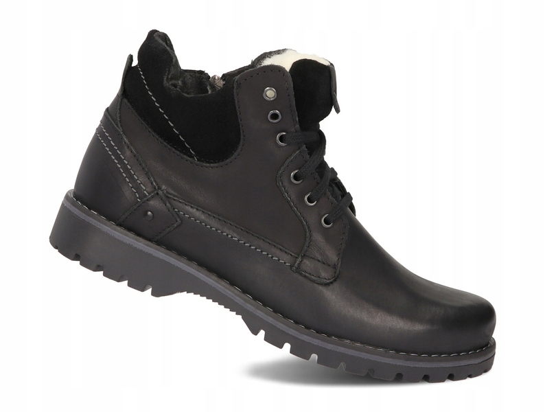 TRZEWIKI MĘSKIE BUTY OCIEPLANE SKÓRA 885 CZARNY 46 Marka Komodo