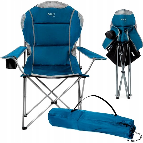 Krzesło Turystyczne Wędkarskie Składane Duże Fotel XXL Krzesełko Kempingowe