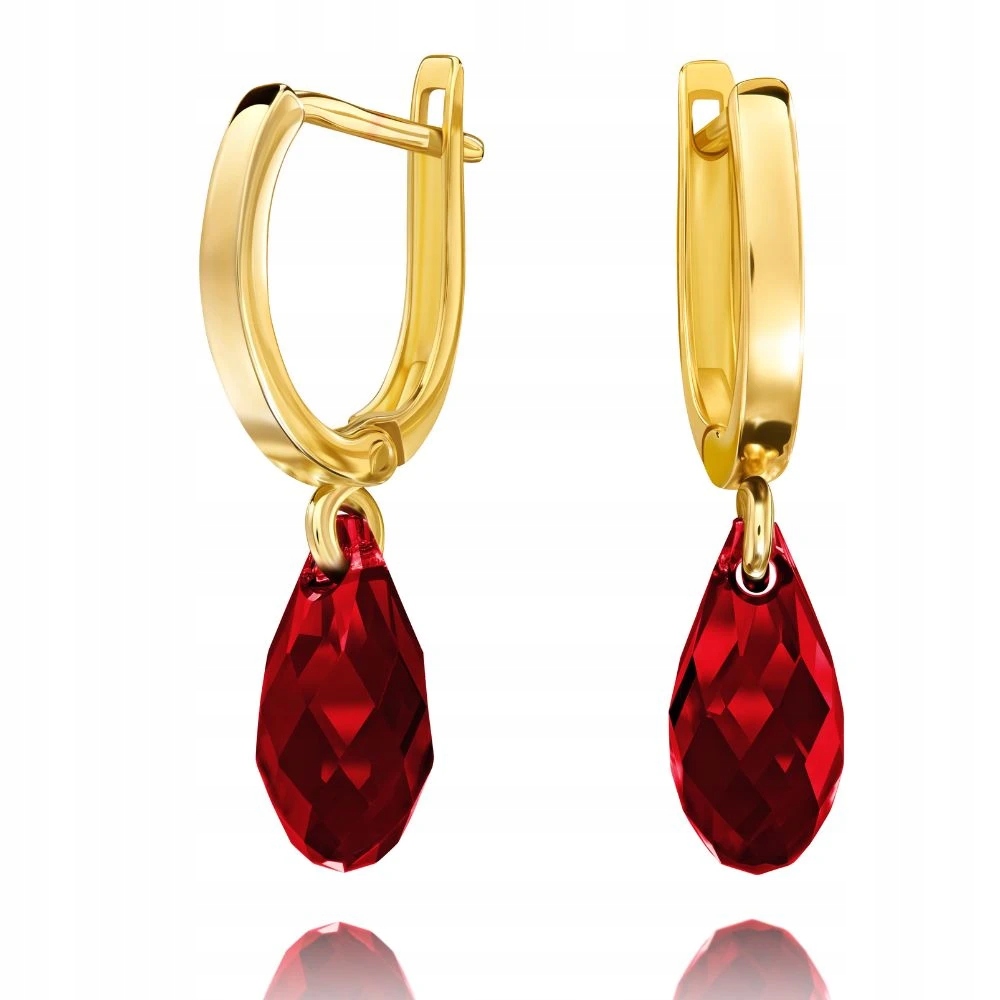 Náušnice 585 Swarovski Crystal Barva Rubínová