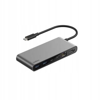 Belkin Connect Connect 8v1 Usb-c hub s dvojitým Usb-c portem stříbrný