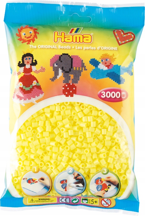 Koraliki 3000 szt. żółty pastelowy HAMA MIDI