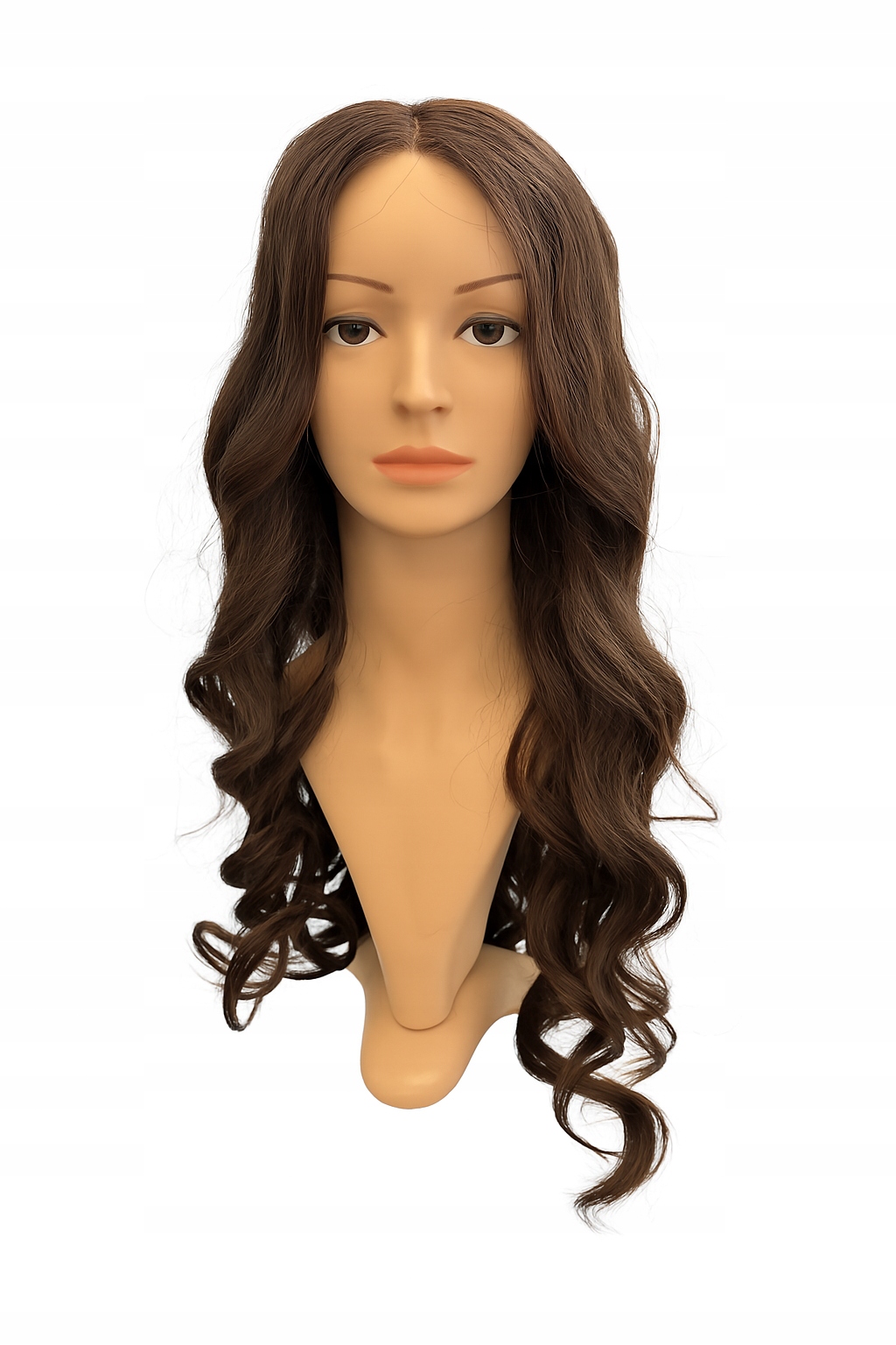 Peruka Joedire Dlouhé Hnědé vlasy 138 vlnitá paruka 70 CM Na Síťce B13