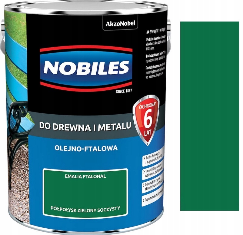 Nobiles Ftalonal Do Drewna Zielony Soczysty 5L