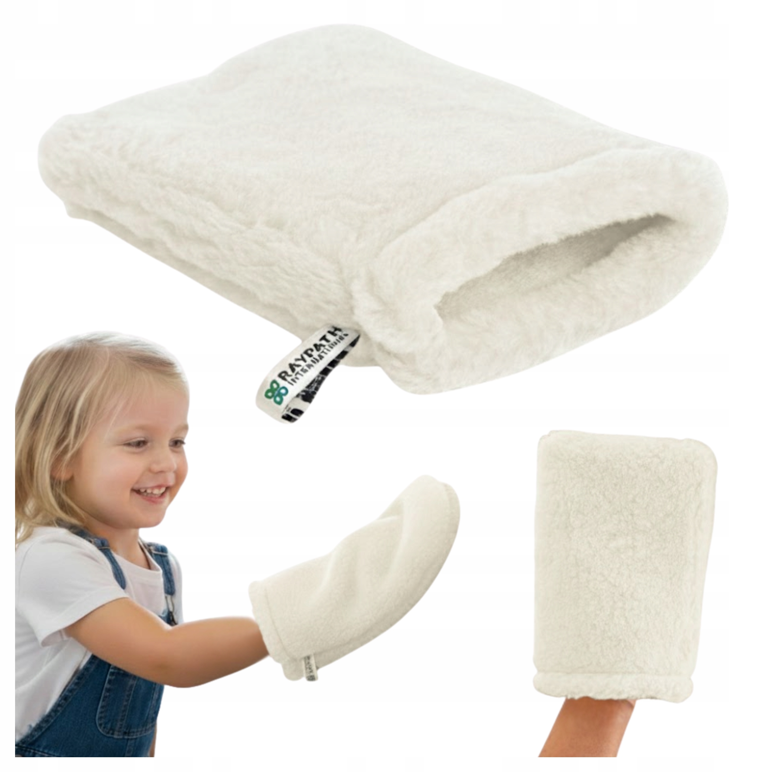 Levně Raypath Čistící rukavice bílá velikost S pro děti Povrchy na mokré