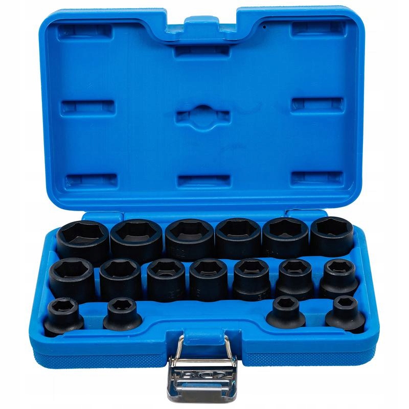 Sada 17 rázových šestihranných plochých nástavců 8-24 mm, 12,5 mm (1/2")