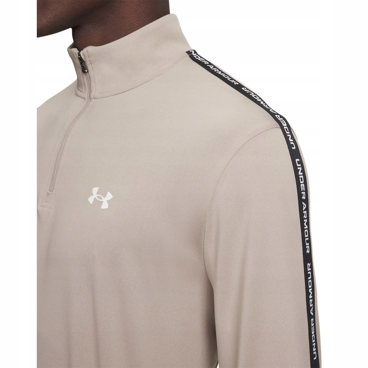 Pánská mikina Under Armour Tech Taping 1/2 Zip timberwolf taupe/black/white