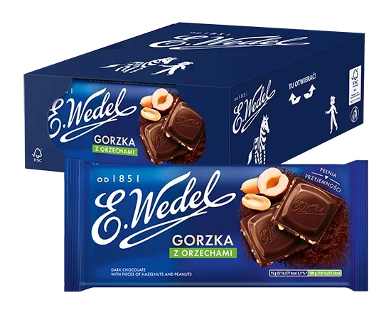 20 x Czekolada Gorzka z orzechami 90 g E.Wedel