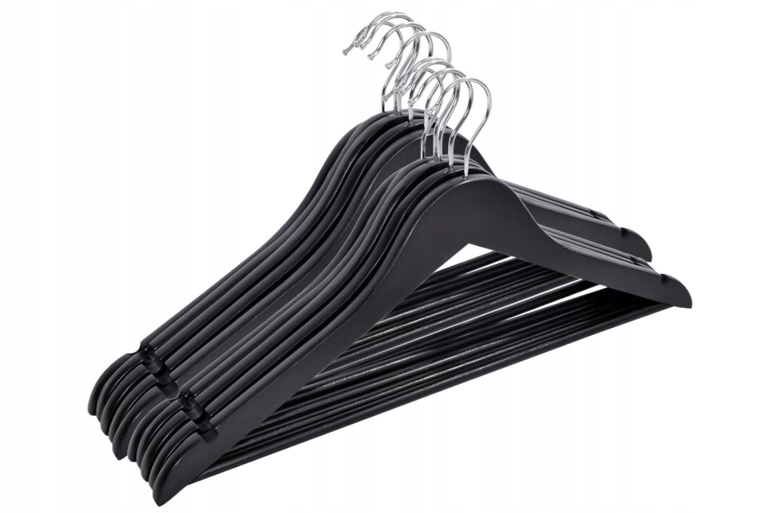 Dřevěné Věšáky Na Oblečení, Černé, Dřevěný Loftový Věšák Na Oblečení, 30KS