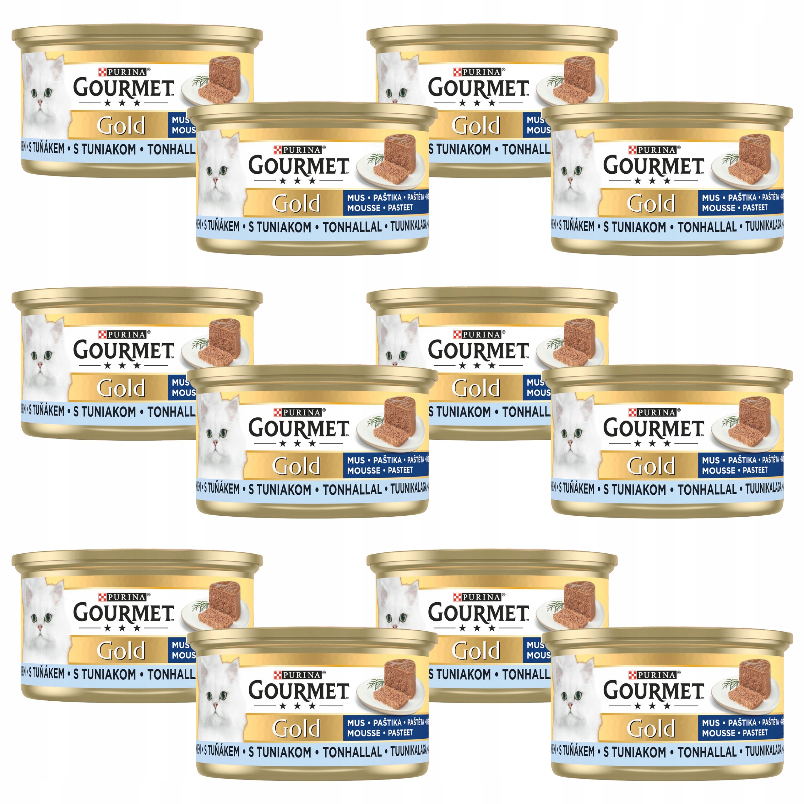 Purina Gourmet Gold krmivo pro kočky pro kočky pěna Tuňák 85 g 12 ks